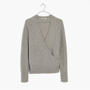 Madewell Wrap-Front Pullover Sweater in Coziest Yarn